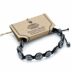 Magnetic Hematite Shamballa Bracelet - Hexagon Skulls product image 2