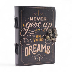 Leather Printed Notebook – Never Give Up On Your Dreams - 17.8×12.7 cm product image 2