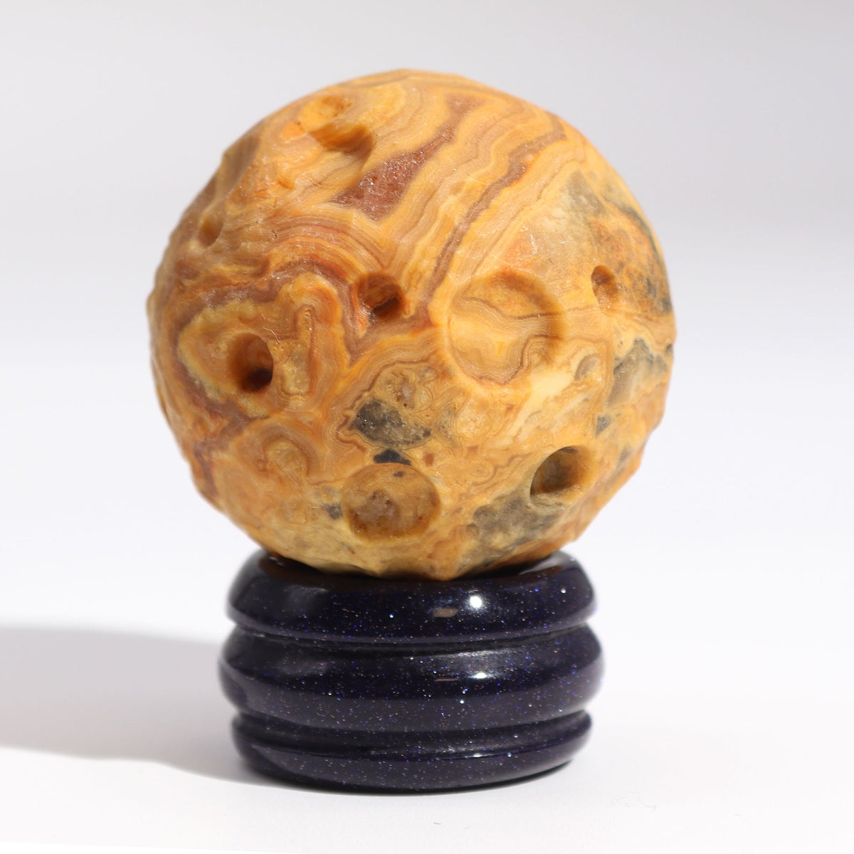 Crazy Lace Jasper Planet on a Sola Goldstone Stand (MERCURY) product image 5