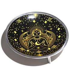 Triple Leg Enamelled Offering Plate - Gold Goddess on Black product image 2