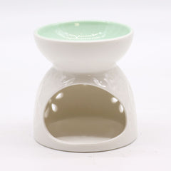 Classic White Oil Burner - Floral with Teal Well product image