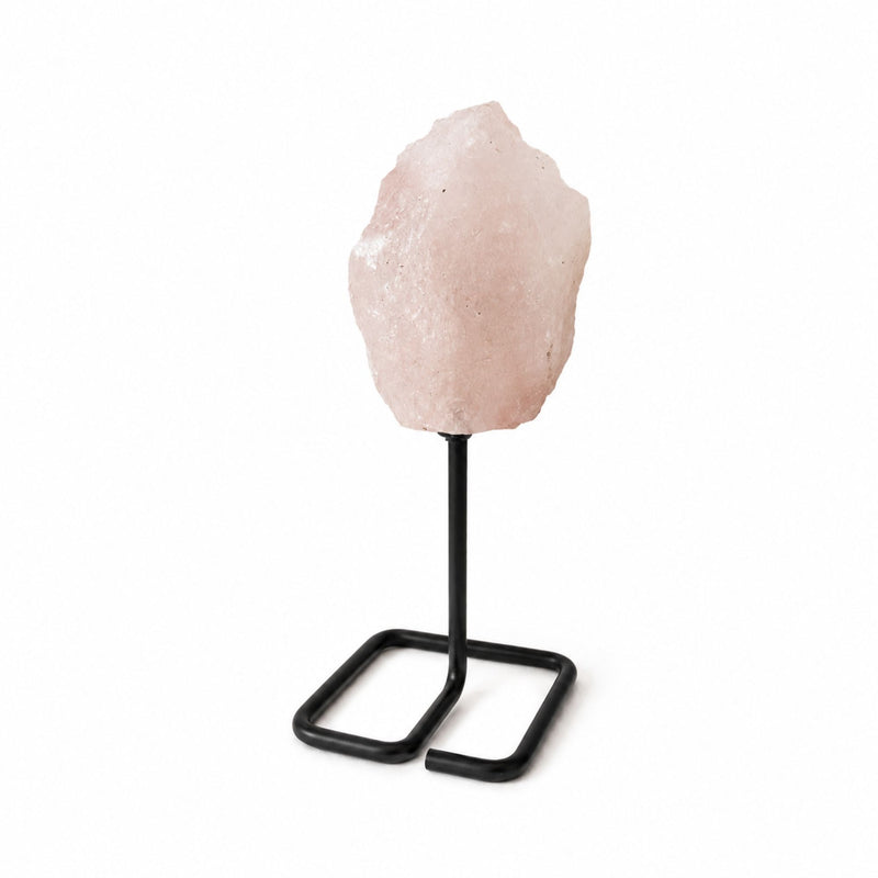 Mineral Specimen on Metal Stand - Rose Quartz product image