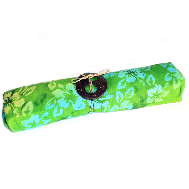 Bali Block Print Sarong - Orchids - Green product image