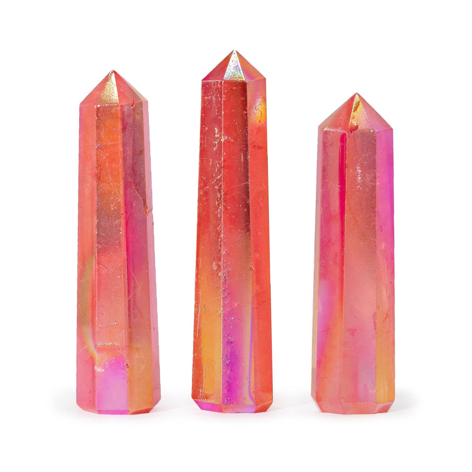 Gemstone Obelisk Point approx 9cm - Aurura Crystal Quartz - Peach product image