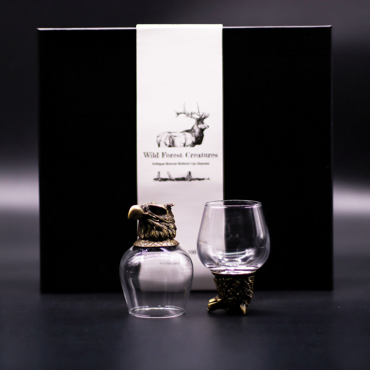 Gift Set of 6 Glasses (100ml) - Wild Forest Creatures - Antique Bronze product image 4