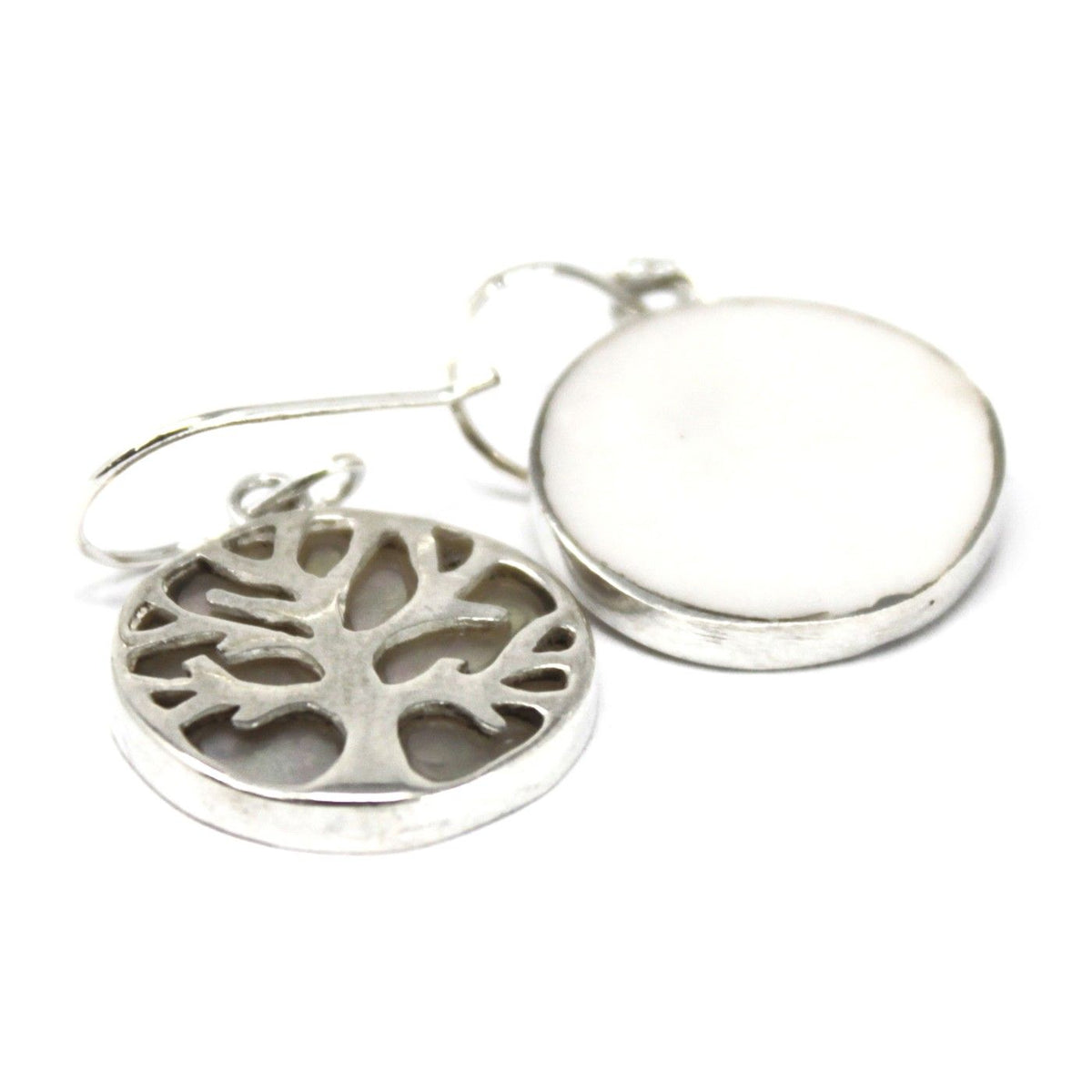 Tree of Life Silver Earrings 15mm - Mother of Pearl product image 2