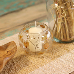 Natural Floral Glass - Large Bowl Candle Holder - Rosa - (12x13cm) product image 3