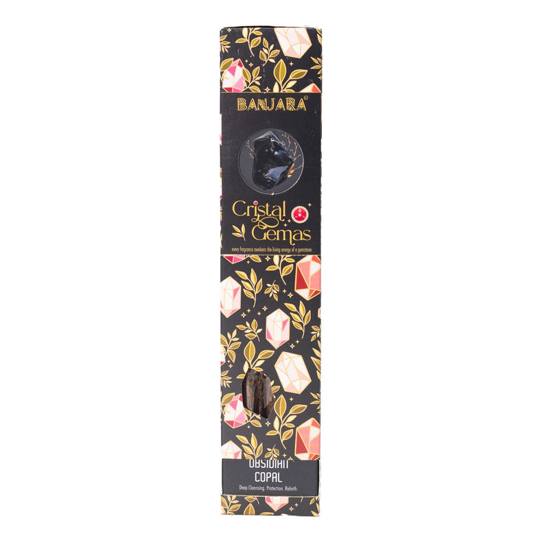 Banjara Cristal Gemas Incense Sticks - Obsidian Copal