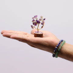 Mini Gemstone Tree On Wood Base - Amethyst (15 stones) product image 4