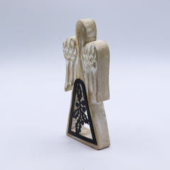Mango Wood Angel - Whitewash with Iron Decor Cut Out product image 2
