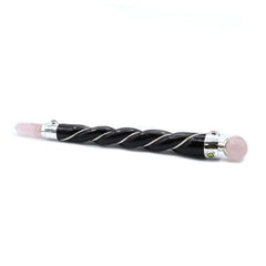 Twisted Healing Wand - Silver Rose Quartz Sphere product image