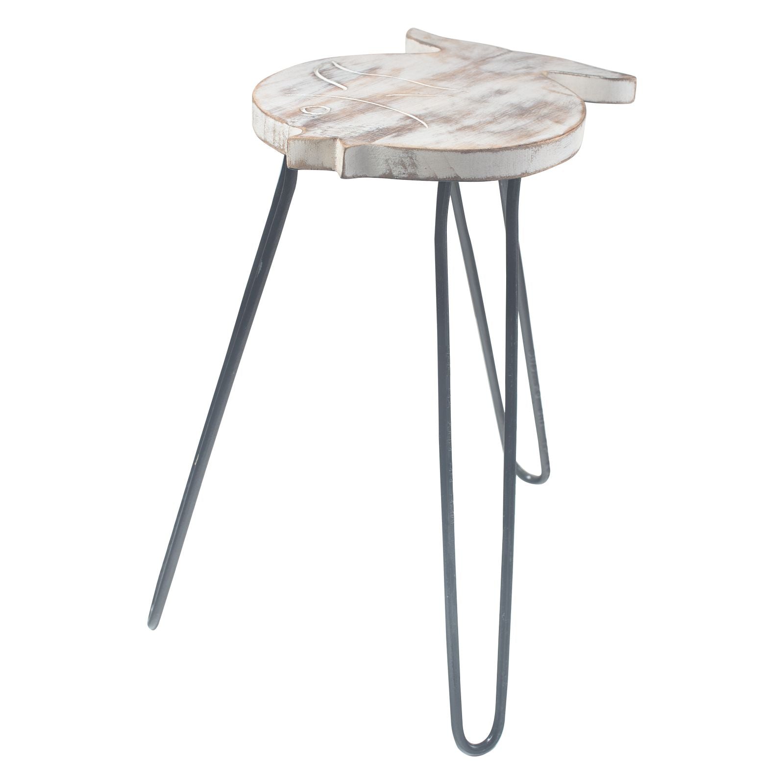 Albasia Wood Fish Stand - Whitewash product image