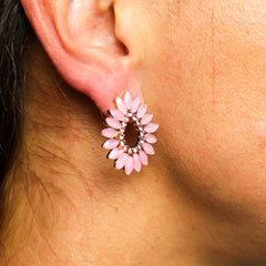 Soft Pink - Vintage Glass - Loop - Earrings product image 7