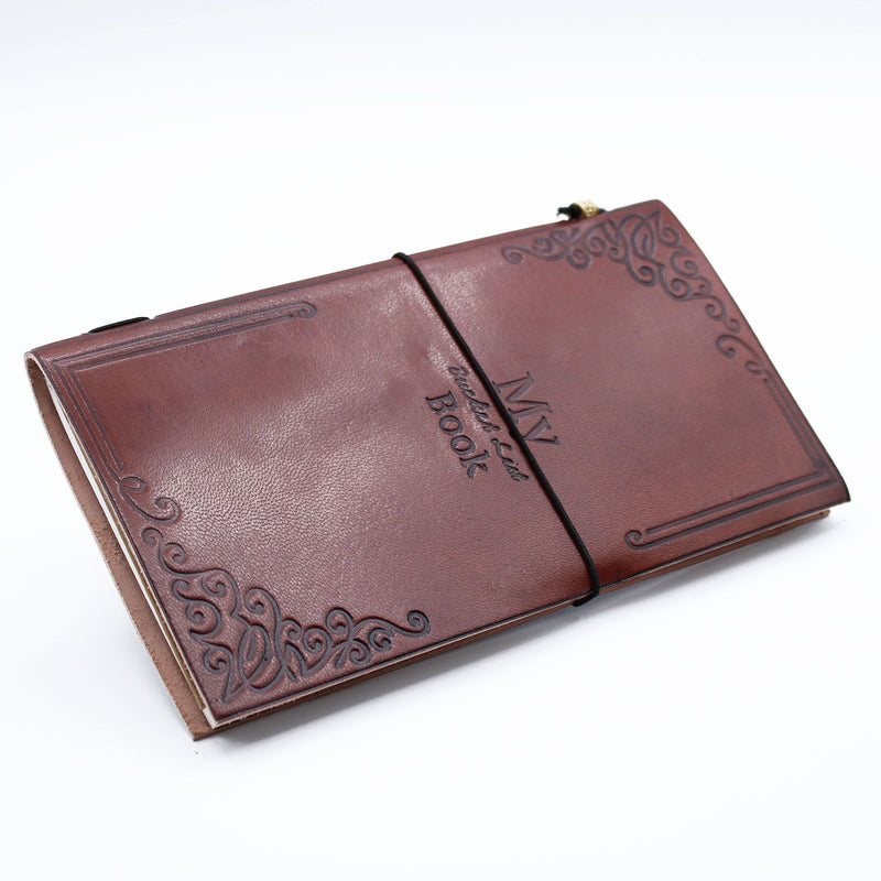 Handmade Leather Journal - My Bucket List Book - Brown (80 pages) product image