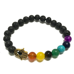Lava Stone Bracelet - Hamsa Chakra product image