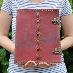 Huge 7 Chakra Leather Book - 10x13 (200 pages) product image 3