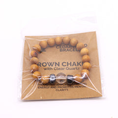 Cedarwood Crown Chakra Bangle with Clear Quartz product image 2