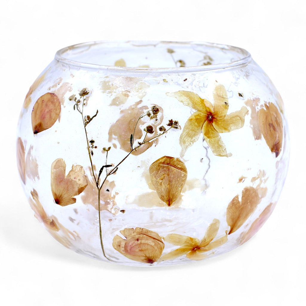Natural Floral Glass - Large Bowl Candle Holder - Rosa - (12x13cm) product image 7