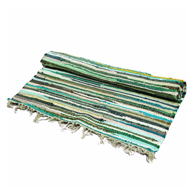 Large Rag Rug - 150x90cm - premium quality - Natural Greens product image