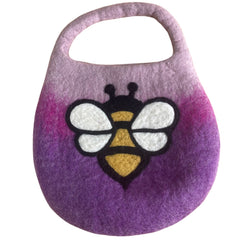 Water Felted Bee Bag - One Handle with Magnet - Lavender Shades product image 3