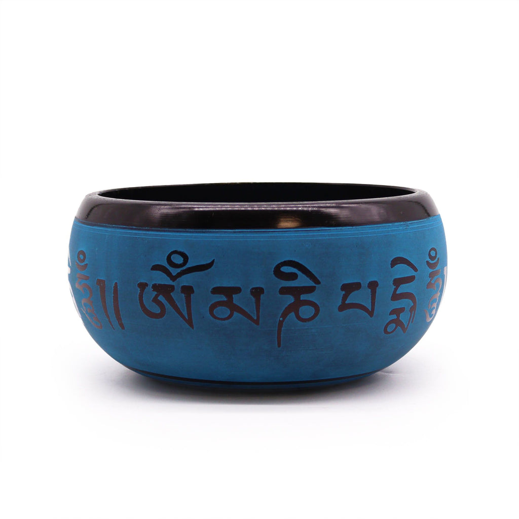 Earth Powder Singing Bowl - Blue Mantra Five Buddha - 16cm product image