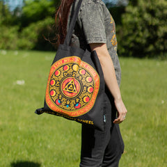 Iconic Classic Tote Bag - Luna Alchemy Wheel - Black 6oz product image 7