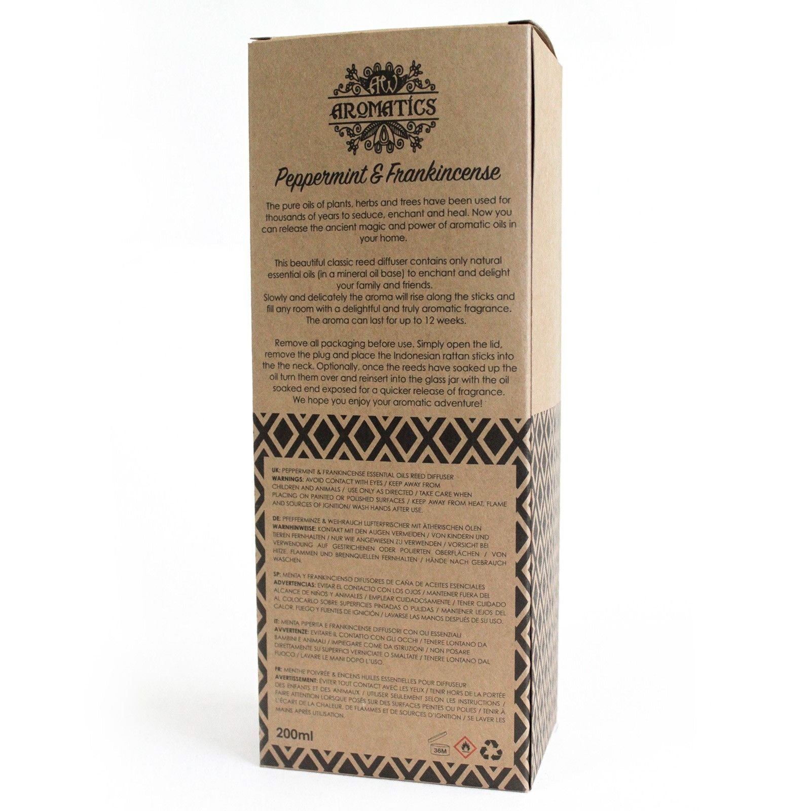 200ml Peppermint & Frankincense Essential Oil Reed Diffuser product image