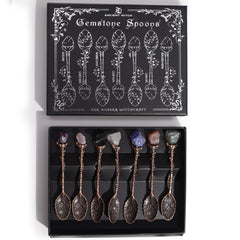 Set of 7 Bronze Gemstone Crystal Witch Spoons product image