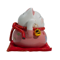 Ceramic Money Cat Bank - Pink on Cushion product image 3