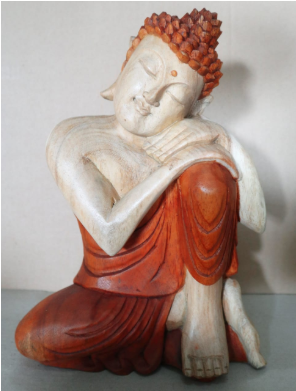 Hand Carved Buddha Statue - 30cm Thinking product image