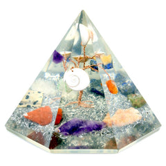 Orgonite 7 sided Pyramid - Gemstone Wisdom Tree - 90 mm product image