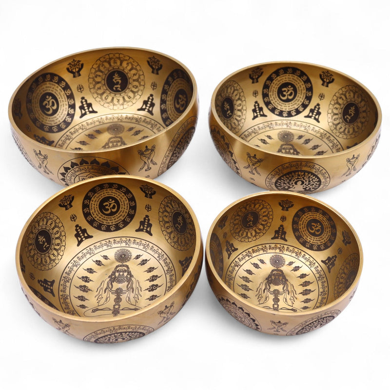 Pure Brass Etched Yogi - Set of 4 - Approx 3.85kg product image