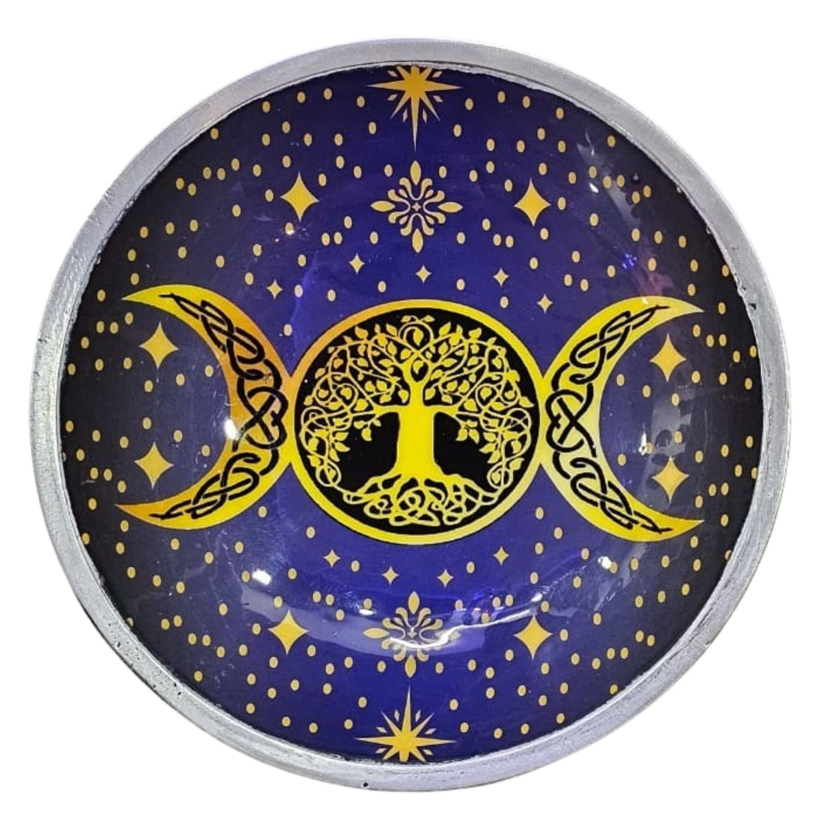 Triple Leg Enamelled Offering Plate - Purple Triple Moon product image 3