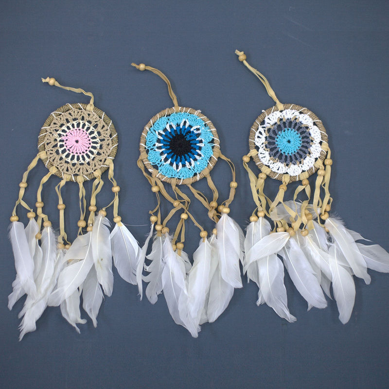 Pastel Blue Macramé Dream Catcher 9cm (asst colours) product image