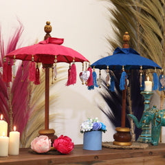 Bali Home Decor Parasol - Cotton - Turquoise- 40cm product image 4