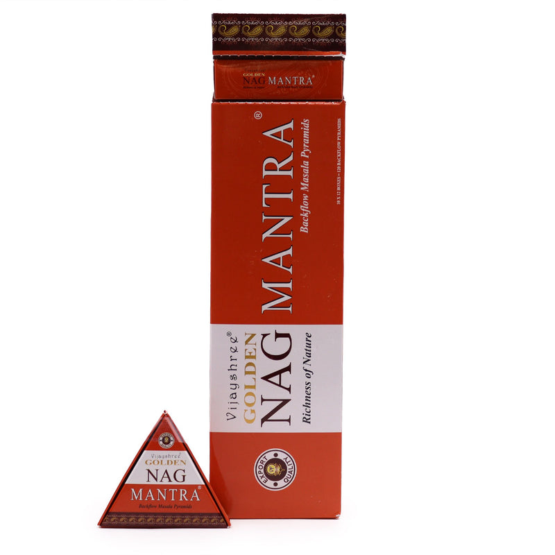 42g Jumbo Golden Nag - Mantra Backflow Incense Cones product image