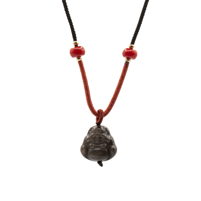 Cool Gemstone Pendants - Sliver Obsidian Buddha product image