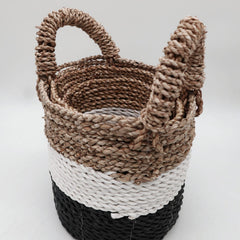 Seagrass Basket Set - Dark Grey / White / Natural product image 5