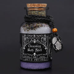 Ancient Witch Bath Spell Potion & Rock Crystal Amulet - Cleansing product image 4