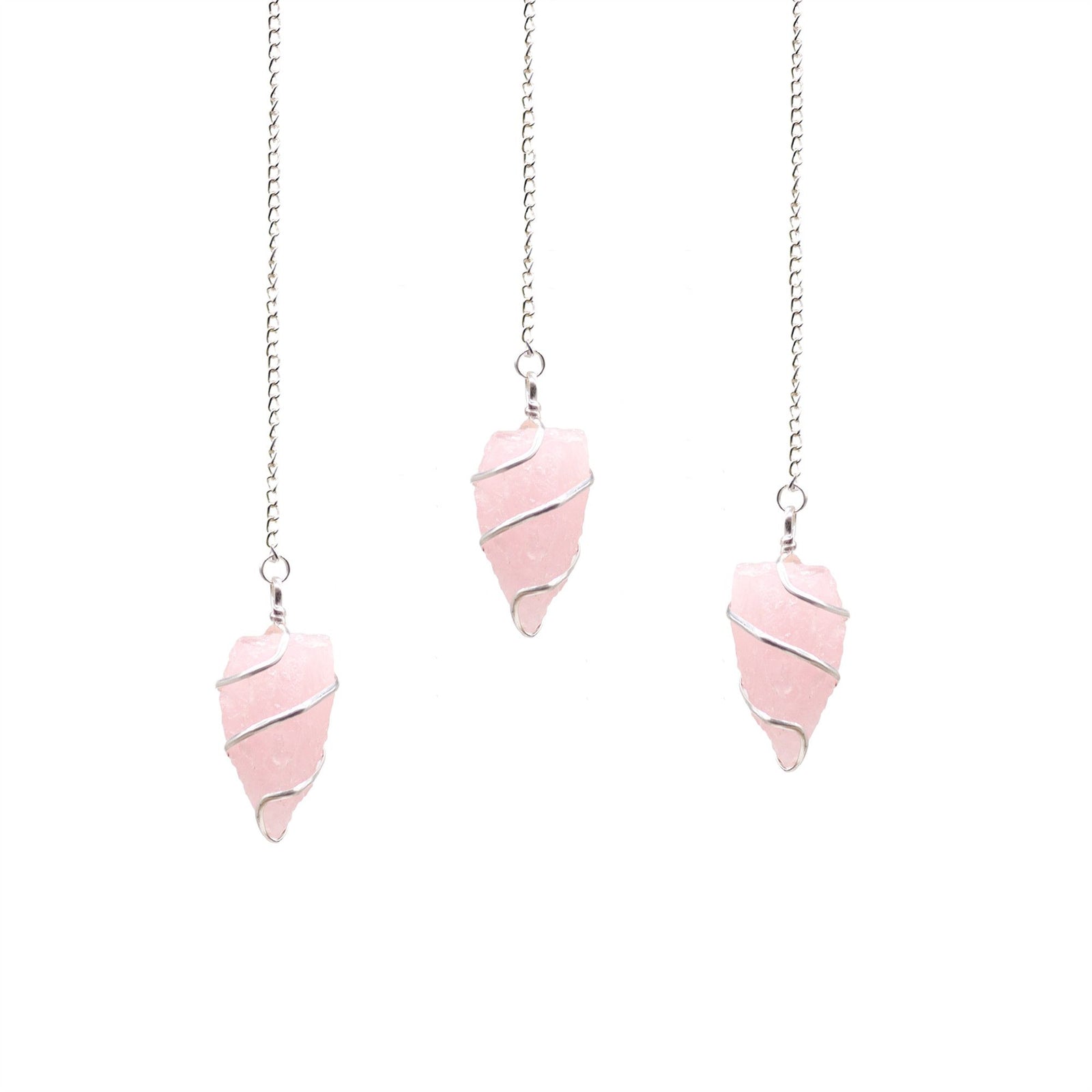 Raw Gemstone Pendulum - Rose Quartz product image