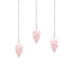 Raw Gemstone Pendulum - Rose Quartz product image