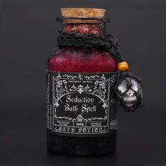 Ancient Witch Bath Spell Potion & Amethyst Crystal Amulet - Seduction product image