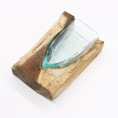 Molton Glass V-shaped Art Vase on Wood product image 5
