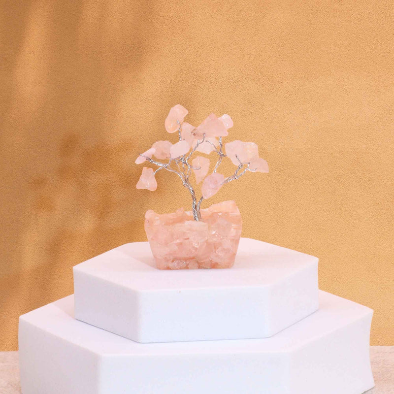Mini Gemstone Tree On Orgonite Base - Rose Quartz (15 stones) product image