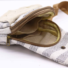 Body Cross Bag Natural Cotton - Grey & White product image 2