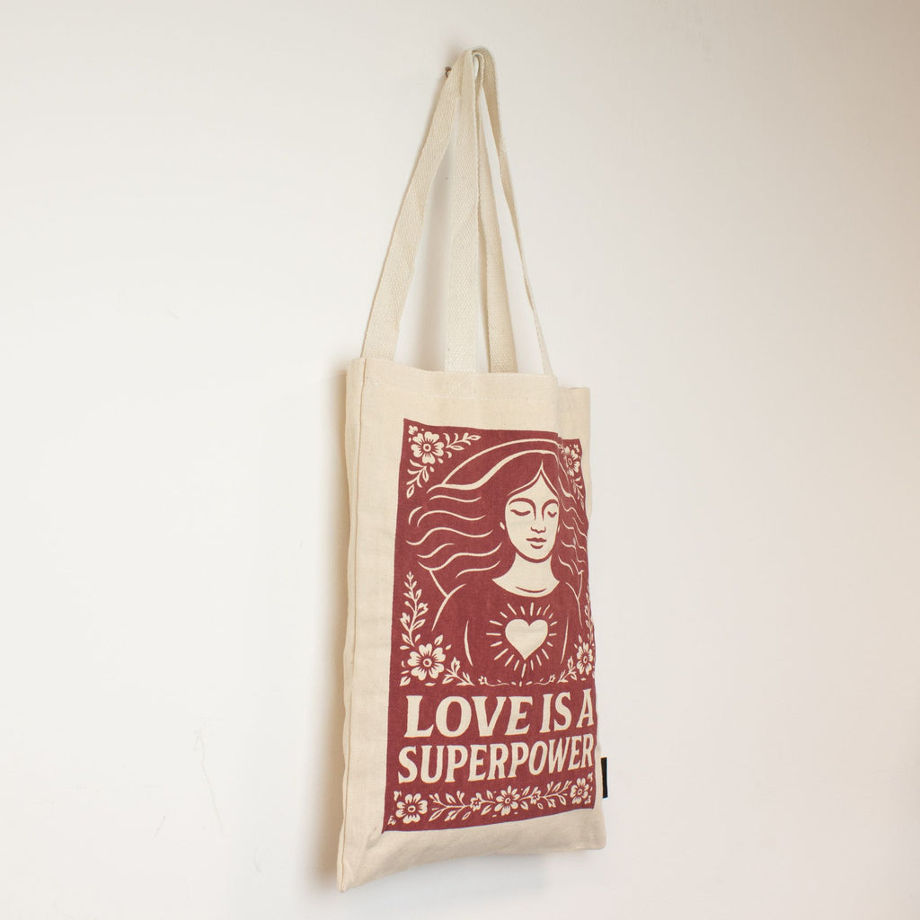 Nomad Sari Iconic Toni Tote Bag - Love is a Super Power - Natural 10oz product image 2