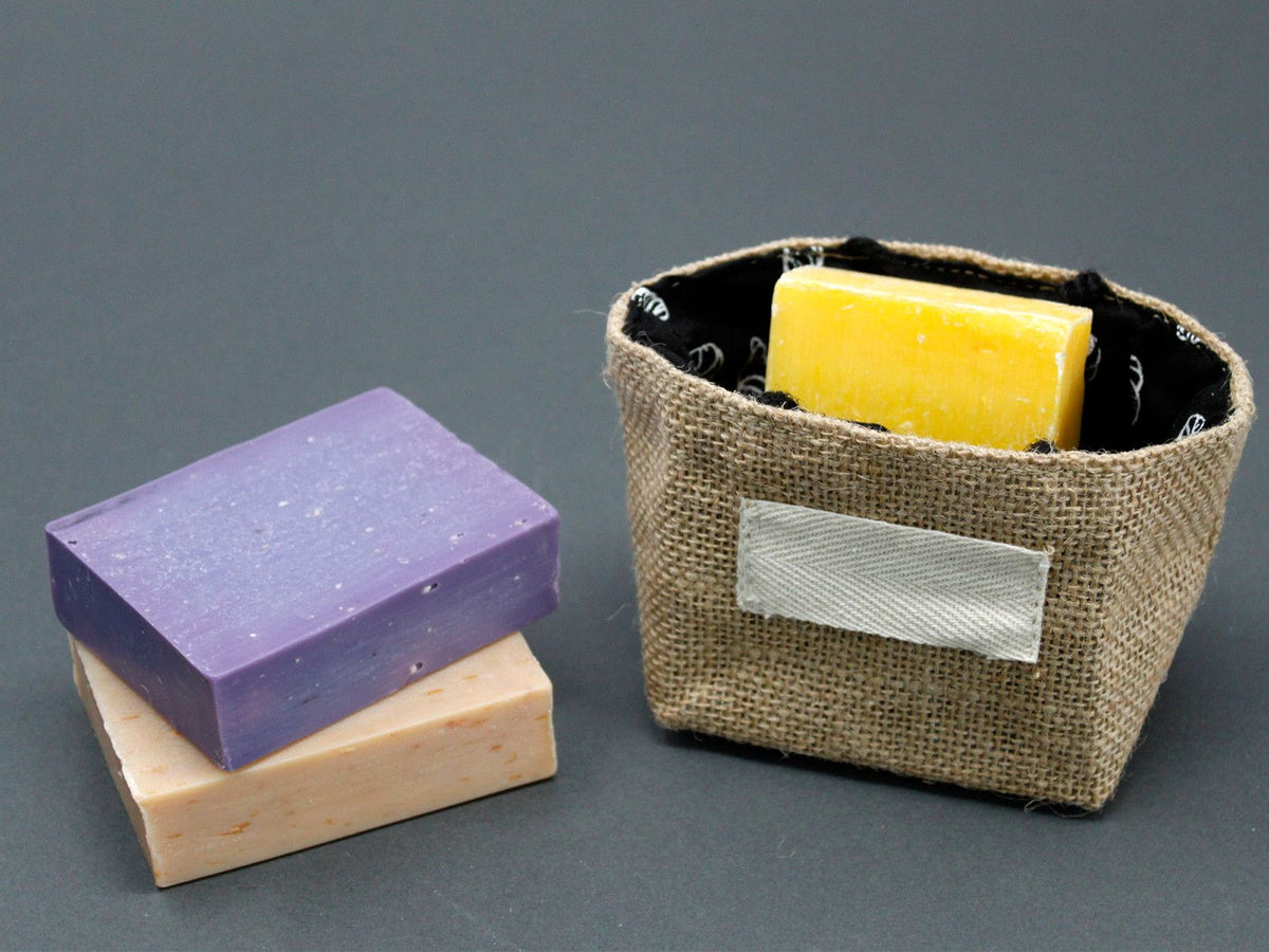 Natural Jute Cotton Gift Bag - Black Lining - Small - product image 3
