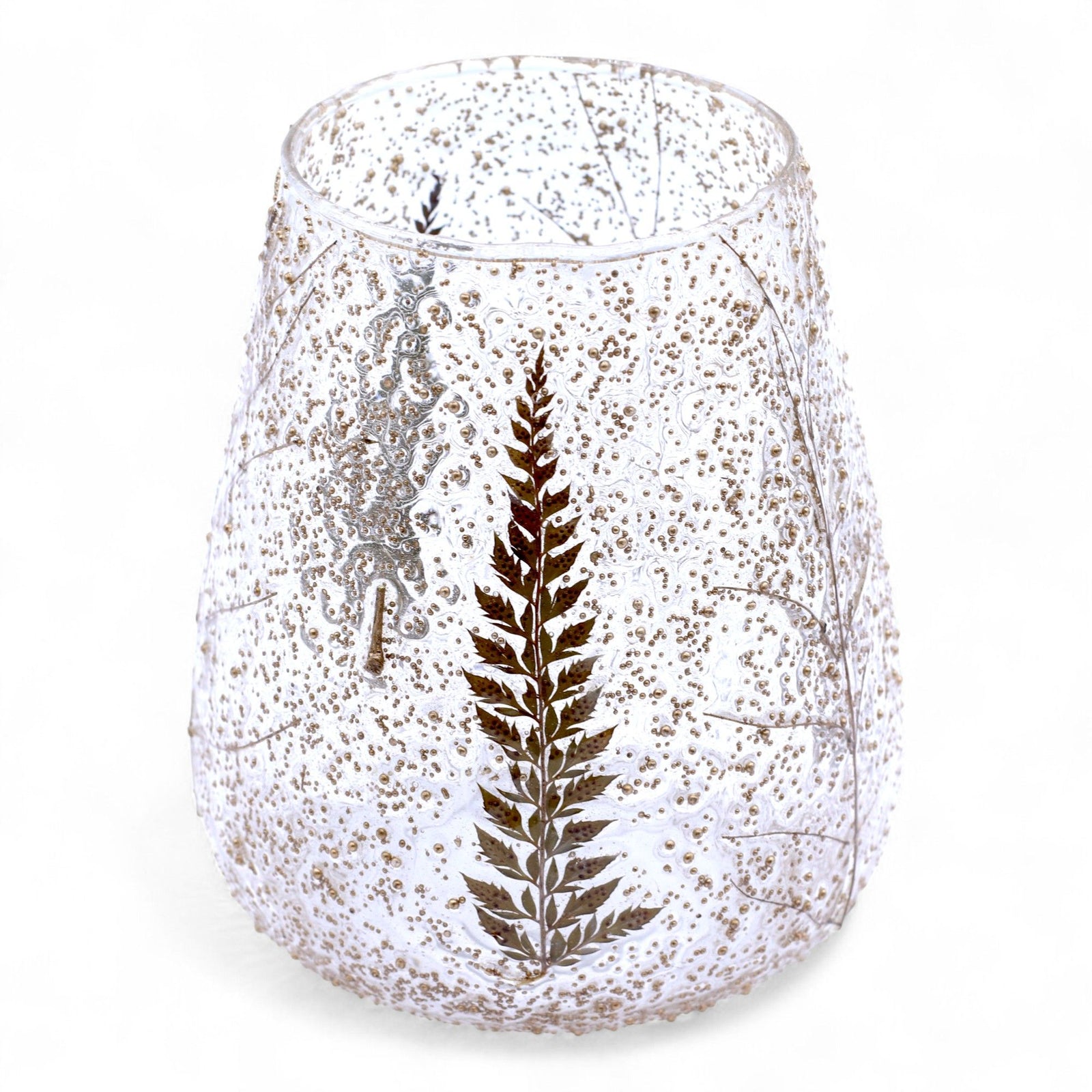Natural Floral Glass - Large Bowl Candle Holder - Pino - (15x12cm) product image