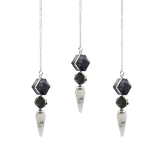 Psychic Gateway Edition - Three Piece Pendulum - Multi Fluorite - Labradorite - Rainbow Moonstone product image