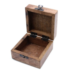 White Washed Wooden Box - 4x4 Aztec Design product image 4